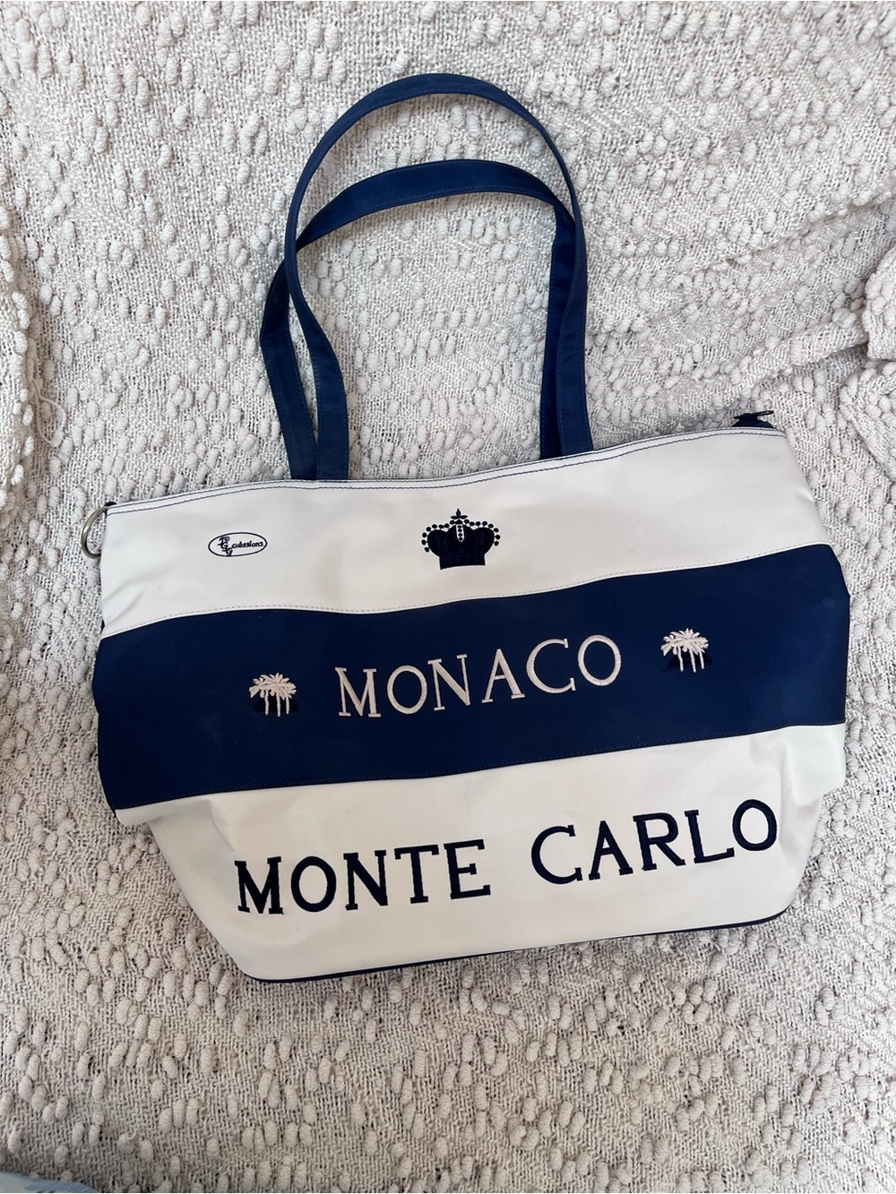 Monaco Monte Carlo Navy & White Tote Bag